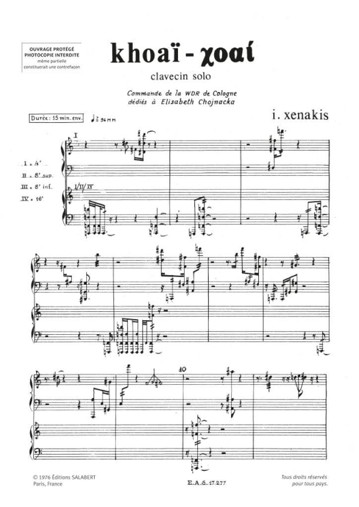 Khoai Pour Clavecin